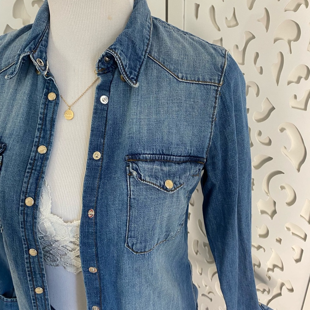 Chambray Denim Button Up - image 3